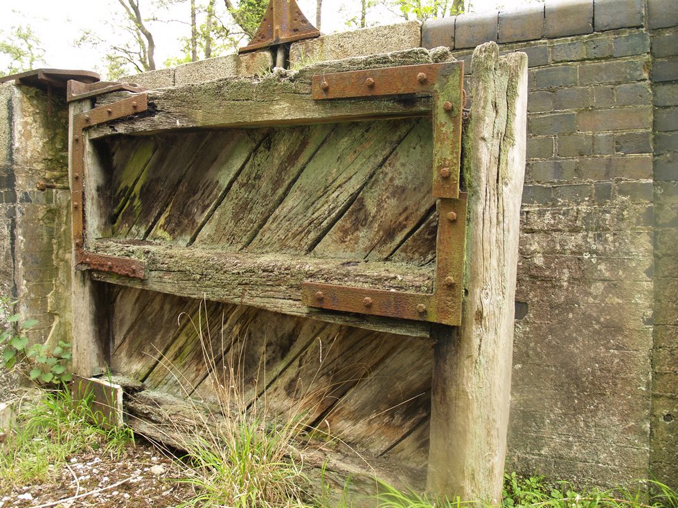 Derelict lock gate at Gunpowder Mills in Waltham Abbey. Lost Canals of London