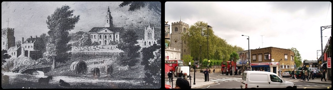 London's Lost Rivers - Hackney Then and now showing the Hackney Brook