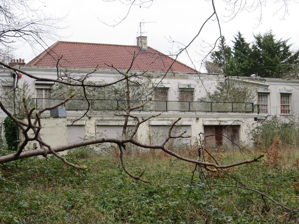 Derelict overgrown mansion in St Johns Wood along the route of the subterranean River Tyburn
