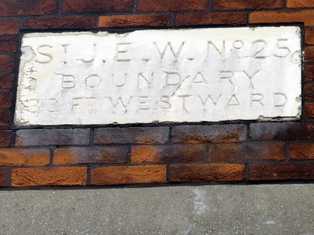 Ancient boundary marker in Tachbrook Street, Pimlico. The boundary was defined by the Tyburn, one of London's lost rivers.